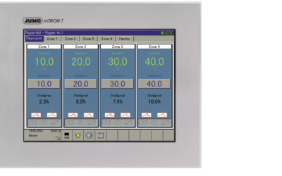 JUMO mTRON T para medição, controle e sistema de automação – Painel multifuncional 840